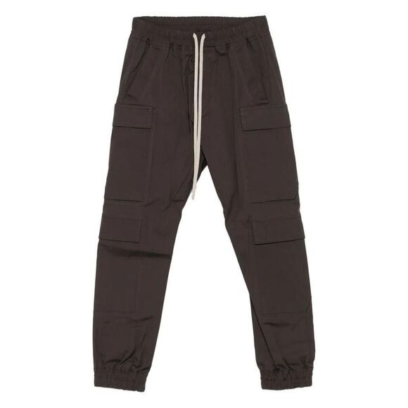 RICK OWENS Cargo Pants with Signature Drape Men BROWN